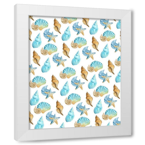 Seashore Shells 4 White Modern Wood Framed Art Print by Kimberly, Allen