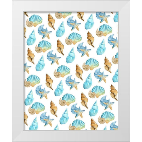 Seashore Shells 4 White Modern Wood Framed Art Print by Kimberly, Allen