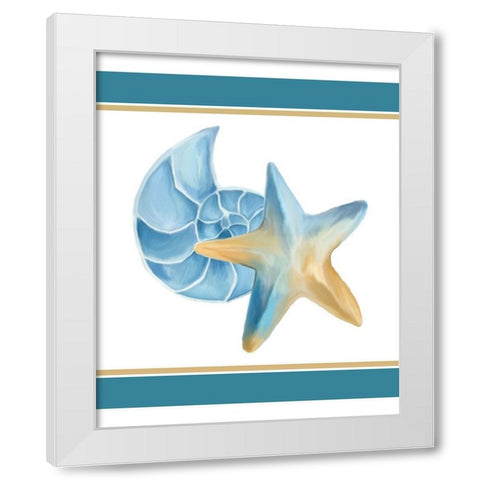 Seashore Shells 2 White Modern Wood Framed Art Print by Kimberly, Allen