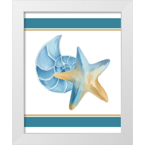 Seashore Shells 2 White Modern Wood Framed Art Print by Kimberly, Allen