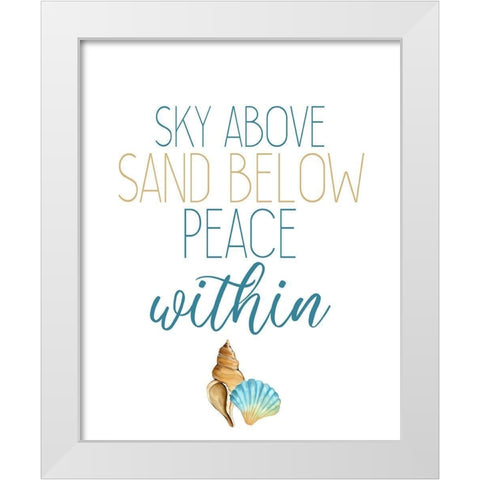 Seashore Shells 6 White Modern Wood Framed Art Print by Kimberly, Allen