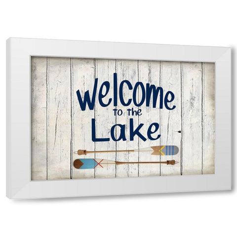 Welcome to the Lake White Modern Wood Framed Art Print by Kimberly, Allen