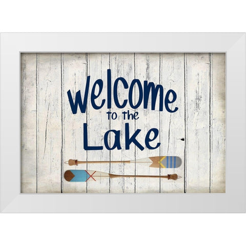 Welcome to the Lake White Modern Wood Framed Art Print by Kimberly, Allen