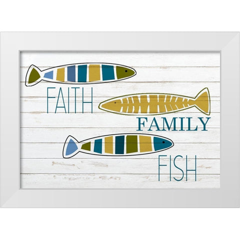 Faith and Fish White Modern Wood Framed Art Print by Kimberly, Allen