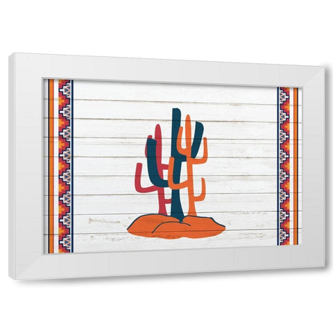 3 Cactus White Modern Wood Framed Art Print by Kimberly, Allen