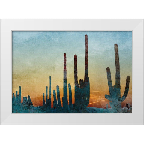 Saguaro Cactus White Modern Wood Framed Art Print by Kimberly, Allen