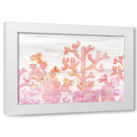 Pink Cactus White Modern Wood Framed Art Print by Kimberly, Allen