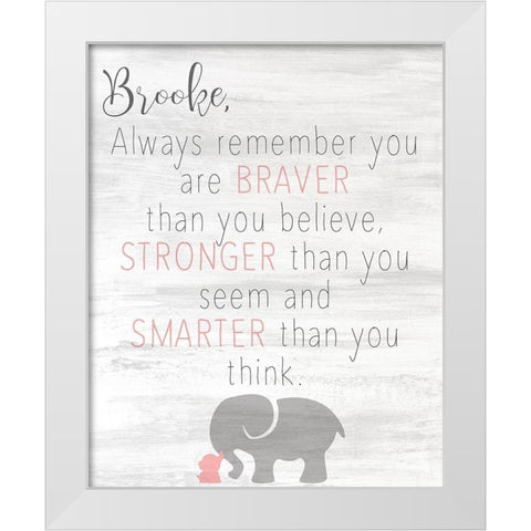 Always Remember Pink White Modern Wood Framed Art Print by Kimberly, Allen