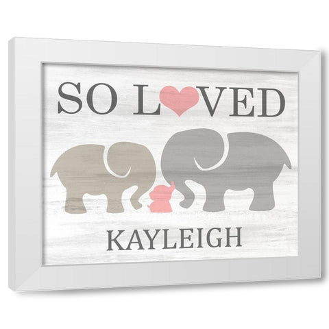 So Loved Pink White Modern Wood Framed Art Print by Kimberly, Allen