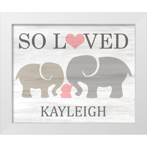 So Loved Pink White Modern Wood Framed Art Print by Kimberly, Allen