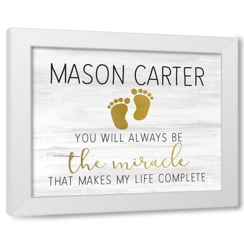 Be The Miracle White Modern Wood Framed Art Print by Kimberly, Allen