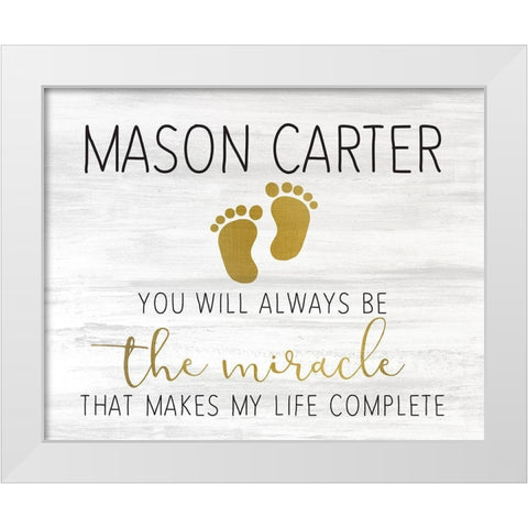 Be The Miracle White Modern Wood Framed Art Print by Kimberly, Allen