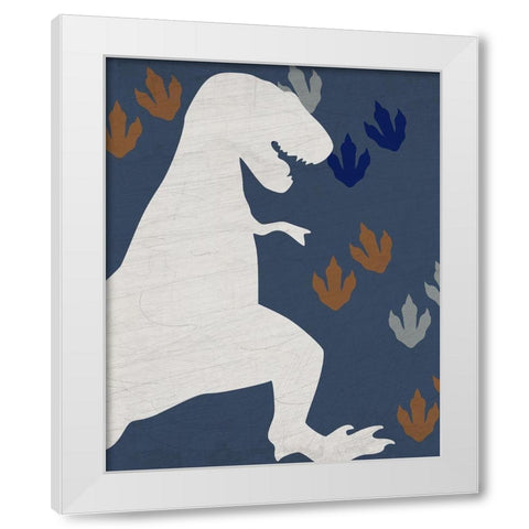 Rawr Tracks 1 v2 White Modern Wood Framed Art Print by Kimberly, Allen
