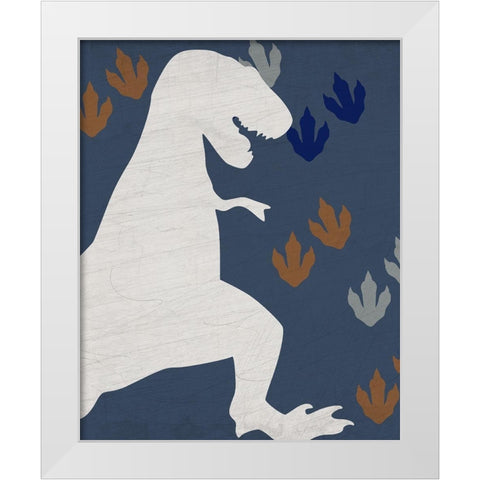 Rawr Tracks 1 v2 White Modern Wood Framed Art Print by Kimberly, Allen