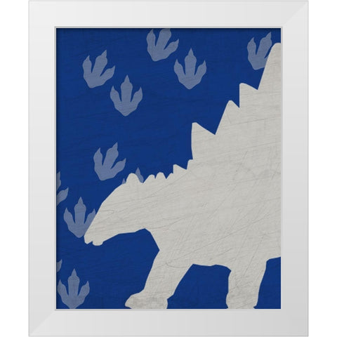 Rawr Tracks 2 White Modern Wood Framed Art Print by Kimberly, Allen
