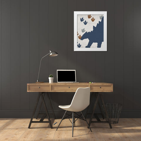 Rawr Tracks 2  v2 White Modern Wood Framed Art Print by Kimberly, Allen