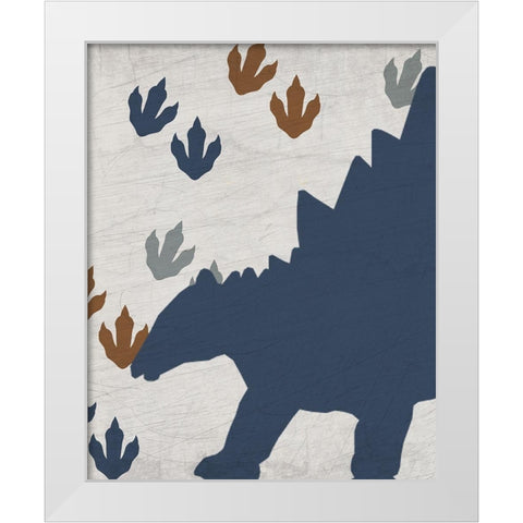 Rawr Tracks 2  v2 White Modern Wood Framed Art Print by Kimberly, Allen