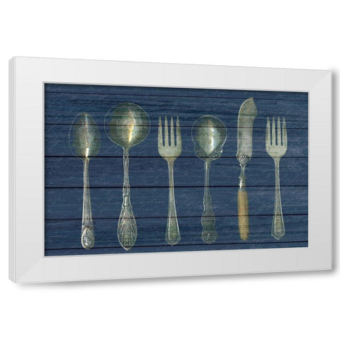 At the Table White Modern Wood Framed Art Print by Kimberly, Allen