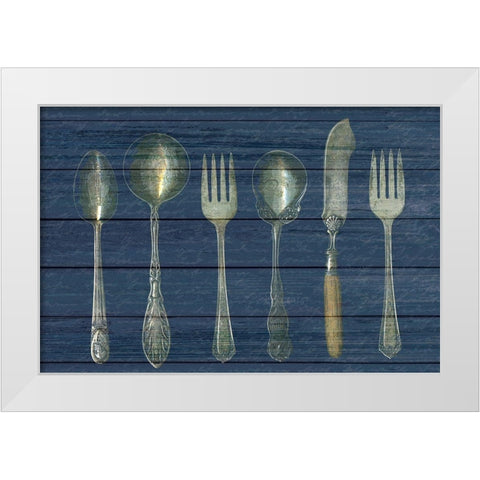 At the Table White Modern Wood Framed Art Print by Kimberly, Allen