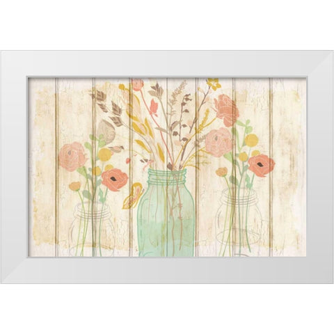 Summer Bloom Jars White Modern Wood Framed Art Print by Allen, Kimberly