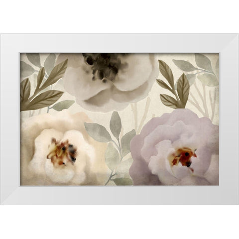 Simplicity Floral White Modern Wood Framed Art Print by Kimberly, Allen
