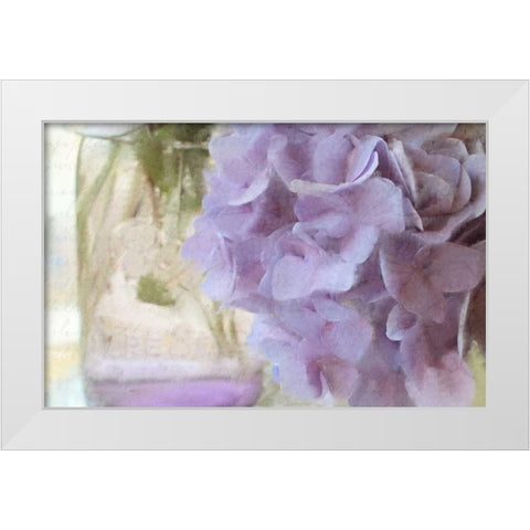 Hydrangea Jar White Modern Wood Framed Art Print by Allen, Kimberly