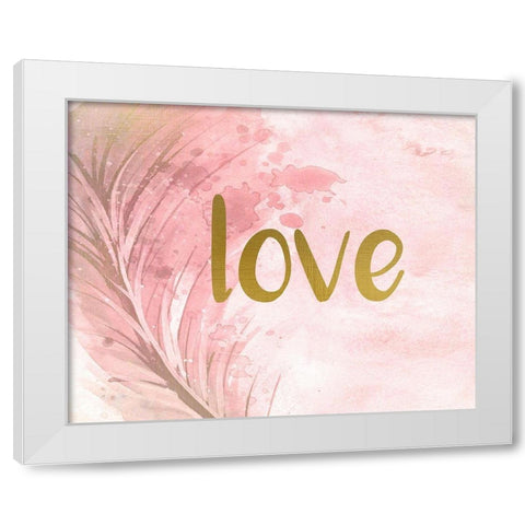 Love Feather White Modern Wood Framed Art Print by Allen, Kimberly