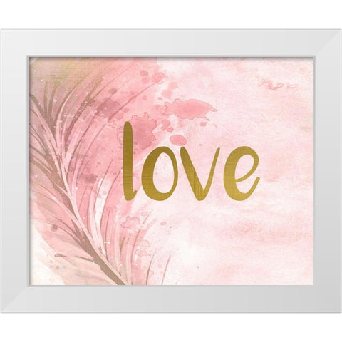Love Feather White Modern Wood Framed Art Print by Allen, Kimberly