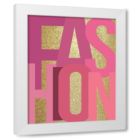 Fashion Pink White Modern Wood Framed Art Print by Kimberly, Allen