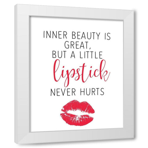 Lipstick White Modern Wood Framed Art Print by Kimberly, Allen