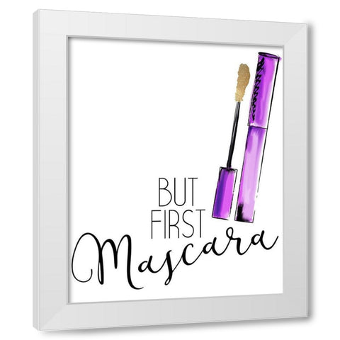 Mascara White Modern Wood Framed Art Print by Kimberly, Allen