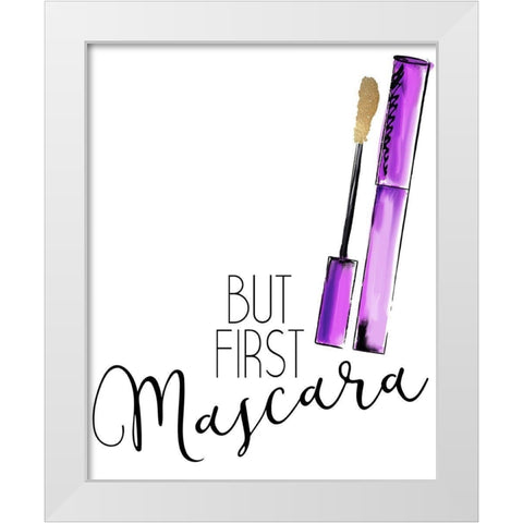 Mascara White Modern Wood Framed Art Print by Kimberly, Allen