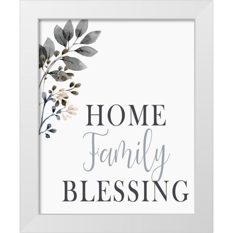 Home Family Blessing White Modern Wood Framed Art Print by Kimberly, Allen