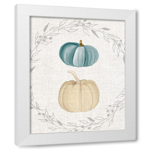 Teal Pumpkin 2 White Modern Wood Framed Art Print by Kimberly, Allen