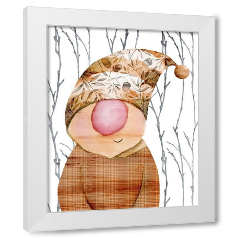 Gnome 2 White Modern Wood Framed Art Print by Kimberly, Allen
