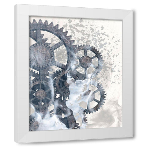 Smoke Gears 1 White Modern Wood Framed Art Print by Kimberly, Allen