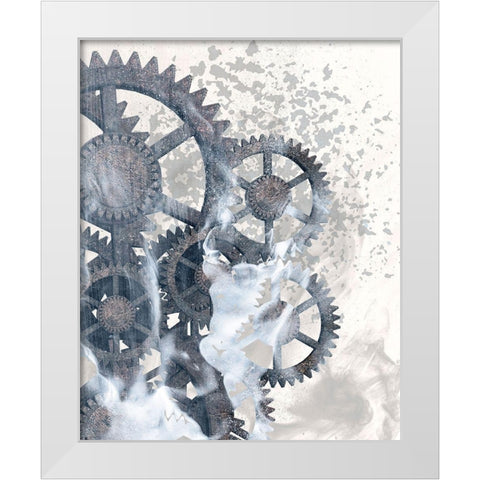 Smoke Gears 1 White Modern Wood Framed Art Print by Kimberly, Allen