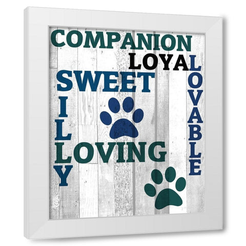 Pets Are 1 White Modern Wood Framed Art Print by Kimberly, Allen