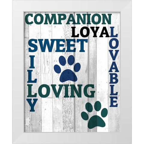 Pets Are 1 White Modern Wood Framed Art Print by Kimberly, Allen