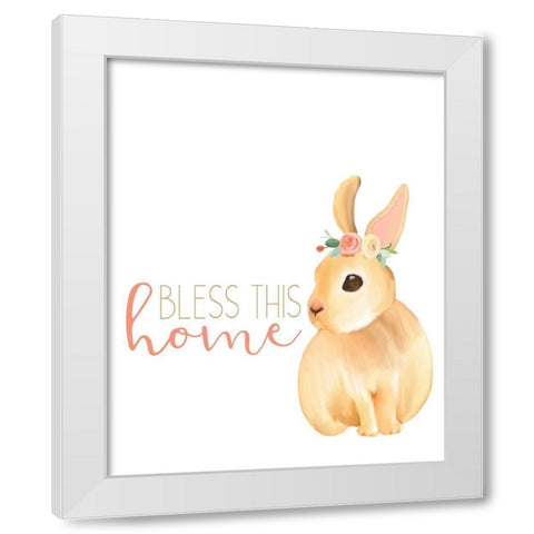 Bless This Home White Modern Wood Framed Art Print by Kimberly, Allen