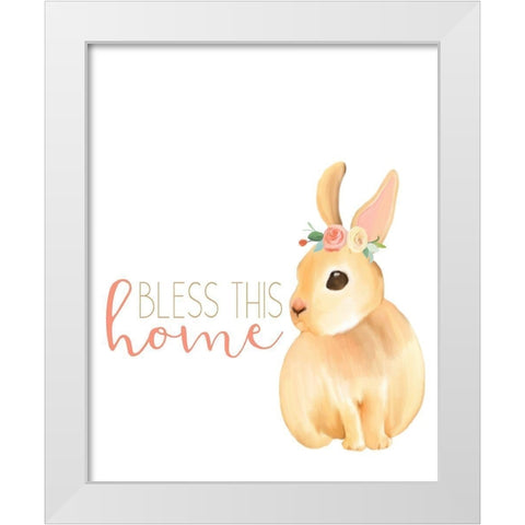 Bless This Home White Modern Wood Framed Art Print by Kimberly, Allen