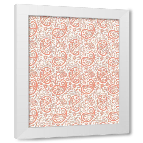 Paisley Bunnies 3 White Modern Wood Framed Art Print by Kimberly, Allen