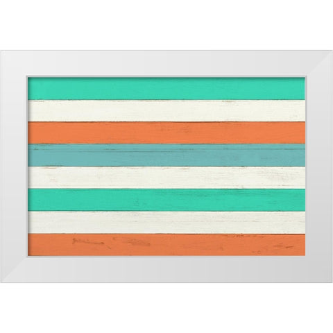 Beach Camping B White Modern Wood Framed Art Print by Kimberly, Allen