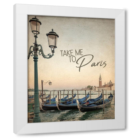 Gondola Paris 1 White Modern Wood Framed Art Print by Allen, Kimberly
