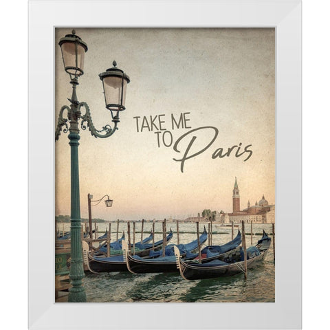 Gondola Paris 1 White Modern Wood Framed Art Print by Allen, Kimberly