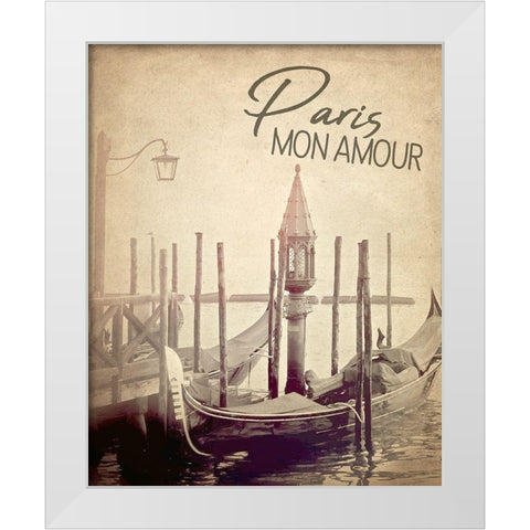 Gondola Paris 3 White Modern Wood Framed Art Print by Allen, Kimberly