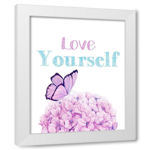 Love Yourself 3 White Modern Wood Framed Art Print by Allen, Kimberly