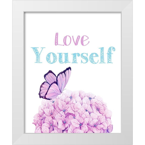 Love Yourself 3 White Modern Wood Framed Art Print by Allen, Kimberly