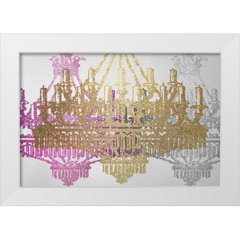 Chandelier Trio White Modern Wood Framed Art Print by Allen, Kimberly