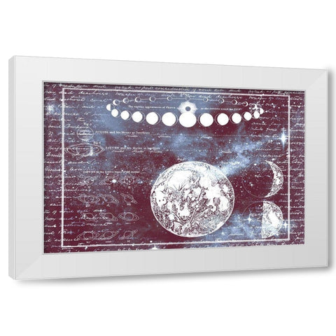 The Moon Chart White Modern Wood Framed Art Print by Allen, Kimberly